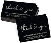 25 Black & White Thank You Cards for Small Business, We Appreciate You Supporting My Business Customer Appreciation Note Cards, Mini Thanks You Made My Day Cute Simple Purchase Order Inserts, 3.5x5"