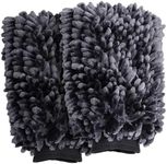 VIKING Car Wash Mitt, Microfiber for Car Cleaning, Premium Chenille, Black, 10 inch x 8 inch, 2 Pack