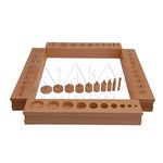 Kidken Montessori Cylinder Blocks Beechwood | Knobbed Cylinder Blocks | Sensorial Montessori Toy | Early Educational- Montessori Toys for 2+ Year Kidsfor Toddlers