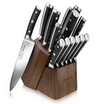 SHAN ZU Japanese Kitchen Knives 14-Piece with Block Kitchen Knife Set High Carbon German Stainless Steel Knife Set with Removable Knife Block and Ergonomic Handle