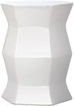 Safavieh Castle Gardens Collection Modern Hexagon White Glazed Ceramic Garden Stool