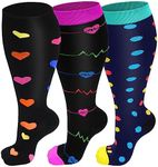 3 Pairs Plus Size Compression Socks