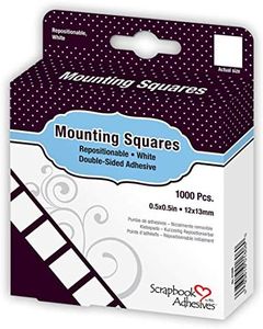 Scrapbook Adhesives by 3L Repositionable Mounting Squares, 1000-Pack