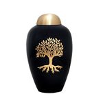 hlc Lovely Tree of Life Cremation Urn for Human Ashes - Adult Funeral Urn Handcrafted - Affordable Urn for Ashes (Adult 200 lbs) – 10.5 x 6 '', Lovely Tree of Life Brass Cremation Urn (BR007KH1)