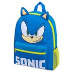 Sonic the Hedgehog School Bag Kids Backpack for Boys Blue Large Capacity Backpack for School Travel Sports Book Bag 2 Pockets Sonic Gifts for Boys (Blue/Yellow)