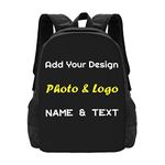 XIAYPRL Personalised Photo Backpacks for Teen Kids Adults, Custom Childrens Rucksack with Name Text, Customised Casual Daypack Book Bags for Women Men Boys Girls for School Hiking Camping Travel