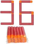 WALWAL 36 PCS Mega Darts Foam Bullet Refill Pack - Compatible with Nerf N-Strike Mega Series - Safe Foam Ammunition for Kids, Teens, and Adults(Red)…