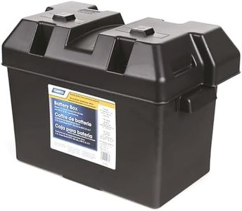 Camco Large Battery Box with Straps and Hardware - Group 27, 30, 31 |Safely Stores RV, Automotive, and Marine Batteries | Measures Inside 7-1/4" x 13-1/4" x 8-5/8" | (55372)