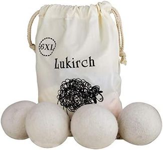 Wool Dryer Ball XL, Organic Eco Premium 100% Natural Fabric Laundry Softener, Shortens Drying Time, Reusable, Reduce Wrinkles and Static Cling, Handmade with 100% New Zealand Wool (Wool Dryer Balls Pack of 6)