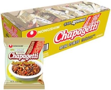Nongshim Chapagetti Jjajang Noodles, Korean Jajangmyeon with Sweet and Savory Black Bean Sauce, Chewy Stir Fry Style Instant Noodles Korean Ramen, 4.48 oz (Pack of 10)