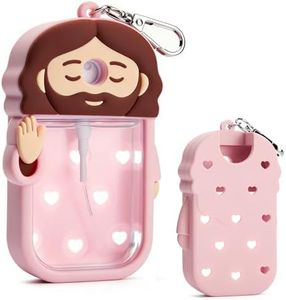 Cornholepyㅤ Cute Hand Sanitizer Silicone Sleeve Case Compatible with Touchland Hand Sanitizer Spray 1 FL OZ/30ML Protective Cover with Keychain Portable Anti Drop Holder Accessory Pink