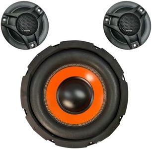 POWERLINK 8" Subwoofer Orange SPL Foam Kapton Cone - 4-Ohm/1.5-Inch Copper Coil/120mm Single Magnet Ideal for Upgrading Car Bass Tubes, Home Music Systems with-Tweeters