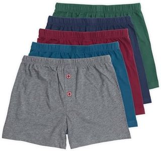 Lucky & Me | Noah Boys Boxer Shorts | Children's 100% Cotton Tagless Underwear | 5 Pack, Deep Multicolor, 9-10 Years