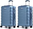 RMW Suitcase Large Medium Cabin Size | Hard Shell | Lightweight | 4 Dual Spinner Wheels | Trolley Luggage Suitcase | Hold Check in Luggage | TSA Combination Lock (Ice Blue, Cabin 20" X 2)