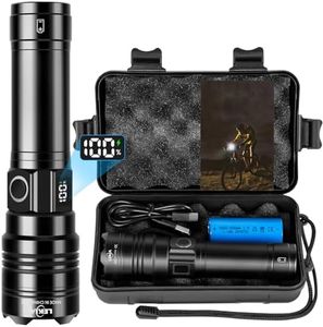 LEKIA Torcia Ricaricabile 500000 Lumens, Potente Professionale USB C Ricaricabili Torcia LED, Militare 5 Modalità Torcia Elettrica Alta Potenza Torce Zoomabili per Trekking, Emergenza, Campeggio