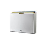 Joseph Joseph Folio Editions 4 piece colour coded Chopping Board Set, slimline case for organised storage, Large - Sage Green