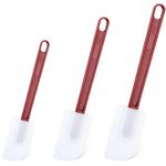 Silicone Rubber Spatula Set 3, Heat Resistant Silicone Spatulas, Commercial Grade Rubber Spatulas, Commercial Spatula for Cooking, Rubber Spatula Set (3 Spatulas S/M/L (9.5"/14"/16"))