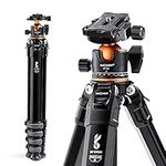 K&F Concept Compact Camera Tripod - 70inch Portable Travel Tripod with Ball Head, Carrying Bag, and 360° Panoramic Functionality, Loading Up to 33lbs/15KG for DSLR Canon Nikon Sony Mutate Series