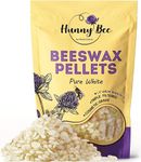 HUNNYBEE Beeswax Pellets 1LB, 100% Pure Beewax wax for DIY Beeswax Candle, Skin, Body Cream, Face, and Hair Care, Lotions Deodorant, Lip Balm, Soap Making (cire pour bougie) (White - 1lbs)