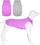 Kickred 2 Pack Dog Shirts, Quick Dry Cooling Vest, Breathable Pet Sleeveless Stretchy Clothes, Soft Tee Shirts for Medium Large Dogs Cats - Purple + Gray (M)