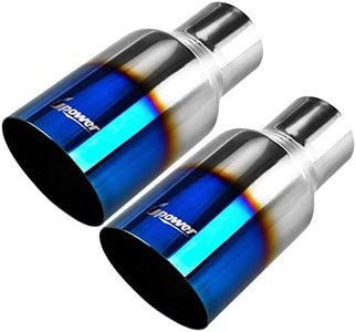 Upower Blue Burnt Exhaust Tip 2.5" Inlet 4" Outlet 9" Long 2 1/2" to 4" Exhaust Tailpipe Weld on Single Wall Slant Cut 304 Stainless Steel (2PCS)
