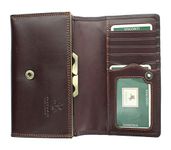 VISCONTI Monza Collection Maria Vegetable Tanned Ladies Leather Clip Purse RFID Blocking MZ12 Brown