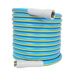 HQMPC Hose Garden Hose with SwivelGrip 5/8 in. x 30 ft., Water Hose Heavy Duty Durable Material Water Hose with Solid Fittings (Blue) …