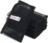 Sunland Mesh Dish Cloths for Washing Dishes Fast Drying Netted Dish Rags No Odor Cleaning Cloths Dishes Scrubber for Kitchen Black 6pack