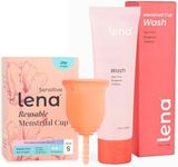 Lena Sensitive Small Menstrual Cup & Lena Cup Wash – Soft Reusable Silicone Period Cup and Gentle Cleanser Set for Comfortable, Easy Care