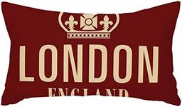 IBILIU Throw Pillow Covers Crown London England in Red Cushion Pillow Case Home Decor Pillowcase 12x20 Inches