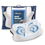 Silentnight Sleep Therapy Cervical Pillow - Orthopaedic Support Pressure Relief Eases Neck and Shoulder Pain - Memory Foam Ergonomic Design For Front Side Back Sleepers - Breathable & Hypoallergenic
