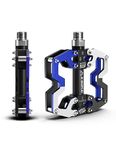 INBIKE Mountain Bike Pedals Road MTB Cycle exercise Bicycle Pedal Mens CNC Machined Aluminum Alloy Wide Platform Biking Blue