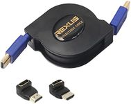 Northbear Retractable HDMI Cable Super Speed 1 M/1.8M 3 in 1 3D + 90°/270° Male to Female Adapter Converter (6ft(1.8M))