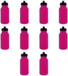 DISCOUNT PROMOS 20 oz. Water Bottles with Push Cap Set of 10, Bulk Pack - Perfect for Gym, Hiking, Camping, Outdoor Sports - Neon Pink