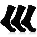 Bonjour Men'S Cotton Odour Free Black Plain Socks- Pack Of 3, Regular