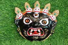 Salvus App SOLUTIONS Metal Nazar Battu Wall Hanging with Mahakal Face Mask - Protection from Evil Eye for Home, Office & Shops (6 INCH)