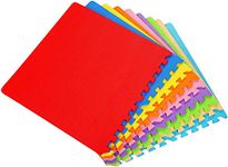 BAYBEE EVA Kid's Interlocking Play Mat or Kids Toddlers Children's Infants-Foam Puzzle Thickest Baby Exercise Tiles 10mm -60 x 60 cm Each Tile -32 Square Feet (Pack of 8, Multicolor)