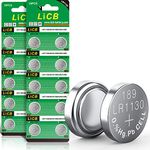 LiCB 20 PCS LR1130 AG10 Battery 1.5V Alkaline Button Cell Batteries