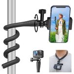 TELESIN Flexible Selfie Stick Monkey Tail Mount for GoPro Hero 13/12/11/10/9/8/7/6/5/Max/Mini Black, DJI OSMO Action, Insta360, iPhone Android Smartphones Mount Monopod, Action Camera Accessories