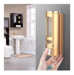 BATH GURU (400 Ml) Liquid Soap Shampoo Sanitizer Shower Gel Dish Wash Soap Dispenser for Bathroom Kitchen (ABS Plastic) (Golden)