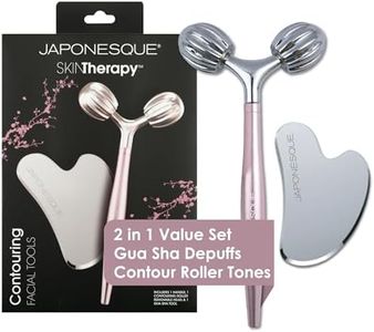 JAPONESQUE SKINTherapy Contouring Facial Tool V Roller for Lymphatic Drainage, Facial Massage, Relieves Tension and Improves Absorption of Skin Care Products
