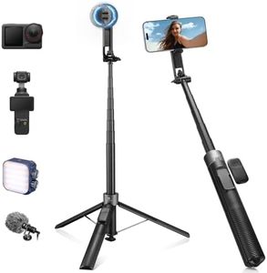 K&F CONCEPT Popod 72" Phone Tripod, 3-in-1 Clip & Magnetic Selfie Stick with Remote, Automatic Phone Tripod Stand, Compatible with iPhone 17-12 Series Android Phones 1/4" Screw Accessories