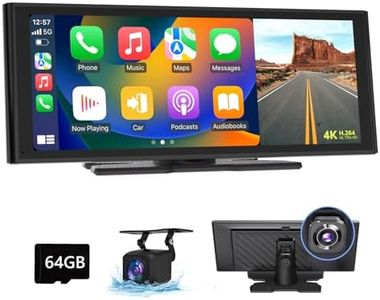 Eonon Stéréo de Voiture Portable avec sans Fil Carplay Android Auto 10,26" Moniteur à Écran Tactile 7V-32V Autoradio avec Écran Partagé, DVR, Bluetooth, Transmission FM, Lien Miroir, AUX P4