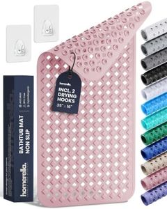 Bathtub Mat Non Slip 35x16 - homerella® Bath Mat Incl. Hooks for Drying, Extra Long, 100% BPA Free, Shower Mat Non Slip Anti Mold, Machine Washable, Shower Mats for Inside Shower Mildew Resistant