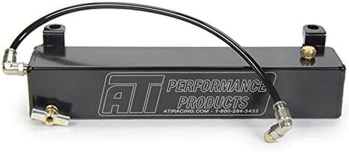 ATI Performance Products Overflow Tank, Pro-X, Transmission Fluid, 1 L, 10 x 2 x 2 in Rectangular, 1/8 in NPT Female Inlet, Aluminum, Black Powder Coat, Powerglide, Kit