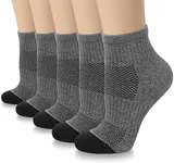Ankle Compression Socks for Women & Men, Gray Compression Running Socks for Athletic Support
