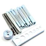 WINOMO Hole Punch Kit, 11pcs DIY Leather Craft Tool Set with Extra Long Handles, Universal 7 Widths, 2.5/3.0 mm Hollow Punch for Poppers, Rivets, Spout Installation