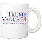 MyCozyCups Trump Vance 2024 11oz Coffee Mug, Donald Trump JD Vance VP Vice President Cup for Conservative Republican Supporters