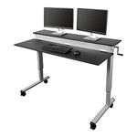 Two-Teir Crank Adjustable Height Sit to Standing Desk (Black, Desk Length: 150cm)