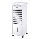 Igenix IG9703 Portable Air Cooler with Remote Control and LED Display, 3 Fan Speeds with Oscillation Function, 7 Hour Timer and 6 Litre Water Tank for Home or Office Use, White